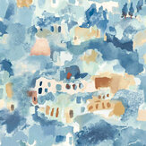 Amalfi Wallpaper - Stoneware Blue - by Ohpopsi