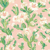 Cactus Bloom Wallpaper - Coco Blush - by Ohpopsi