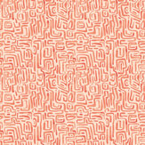 Maze Squiggle Wallpaper - Orange Mix - by Hoopla Walls
