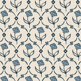 Elena Wallpaper - Blue - by Sandberg