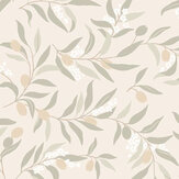 Olivia Wallpaper - Sage Green - by Sandberg