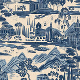 Lake Como Wallpaper - Blue - by Sandberg