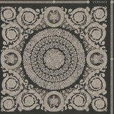 Heritage Wallpaper - Black/ Gilver - by Versace