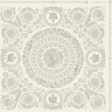 Heritage Wallpaper - Cream/ Silver - by Versace
