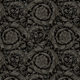 Barocco Wallpaper - Black/ Silver - by Versace