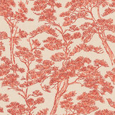 Zen Branches Wallpaper - Coral - by Metropolitan Stories. Click for more details and a description.