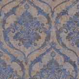 Maison Damask Wallpaper - Blue - by Metropolitan Stories