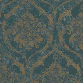 Maison Damask Wallpaper - Teal - by Metropolitan Stories