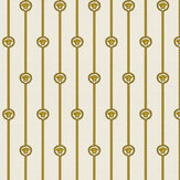 Baroque Stripe Wallpaper - Gold/ White - by Versace