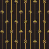 Baroque Stripe Wallpaper - Gold/ Black - by Versace