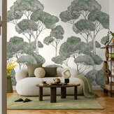 Wooded Arbor Mural - Green - by Metropolitan Stories