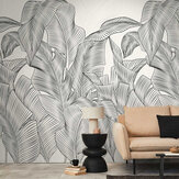 Banana Leaf Mural - Black / White - by Metropolitan Stories
