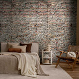 Revestimiento mural Distressed Brick Mural - Rojo - de Metropolitan Stories