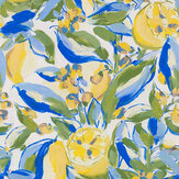 Papier peint The Painter's Orchard - Bleu / jaune - Aficionado