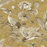 Tsuru Bird Wallpaper - Gold - by Today Interiors