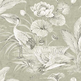 Tsuru Bird Wallpaper - Mica - by Today Interiors