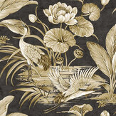 Tsuru Bird Wallpaper - Black / Coffee - by Today Interiors