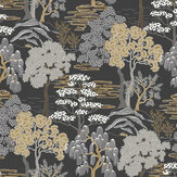 Mori Trees Wallpaper - Charcoal - by Today Interiors