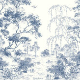 Talbenny Mural - Dark Seaspray Blue - by Laura Ashley