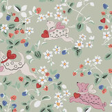 Papier peint Puppy Dream Floral  - Sauge - Cath Kidston . Cliquez pour en savoir plus et lire la description.