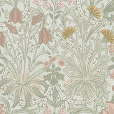 Woodland Weeds Wallpaper - Peony & Sage - by William Morris at Home. Click for more details and a description.