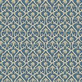 Mallow Trellis Wallpaper - Blue  - by Josephine Munsey