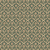 Mallow Trellis Wallpaper - Dark Green  - by Josephine Munsey