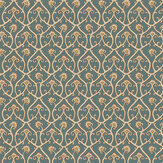 Mallow Trellis Wallpaper - Petrol - by Josephine Munsey