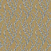 Tiddle  Wallpaper - Brown and Blue - by Josephine Munsey