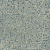 Wiggleton  Wallpaper - Navy - by Josephine Munsey