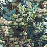 Monkey Canopia  Wallpaper - Dark Green - by Josephine Munsey