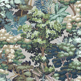 Monkey Canopia  Wallpaper - Stone  - by Josephine Munsey