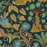 Paradisum  Wallpaper - Navy - by Josephine Munsey