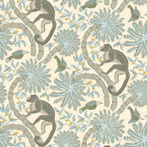 Simia  Wallpaper - Light Blue - by Josephine Munsey