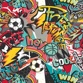 Panoramique Sports Graffiti - Rouge - Origin Murals