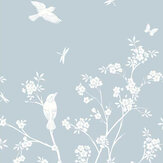Blossom Trail Mural - Wedgewood Blue - by Origin Murals