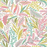Panoramique Patterned Leaves - Olive / rosé - Origin Murals