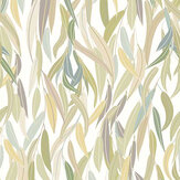 Willow Leaf Vine Mural - Olive / Stone - by Origin Murals