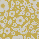 Folk Rock  Wallpaper - Mustard - by Mini Moderns