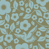 Folk Rock  Wallpaper - Powder Blue - by Mini Moderns