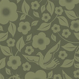 Folk Rock  Wallpaper - Olive - by Mini Moderns