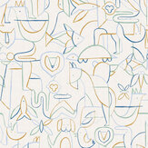 Papier peint Animalia - Indigo - Coordonne. Cliquez pour en savoir plus et lire la description.