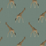 Papel pintado Giraffe  - Cerceta tradicional - de Sophie Allport. Haz clic para obtener más detalles y una descripción.