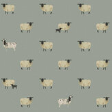 Papel pintado Sheep  - Azul Witham - de Sophie Allport. Haz clic para obtener más detalles y una descripción.