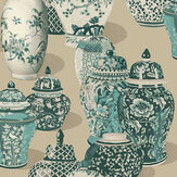 Fragile Wallpaper - Teal - by Eijffinger. Click for more details and a description.