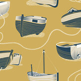 Dungeness Boats  Wallpaper - Shingle - by Mini Moderns