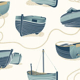 Dungeness Boats  Wallpaper - High Tide - by Mini Moderns