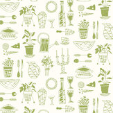 Garden Party  Wallpaper - Asparagus - by Mini Moderns