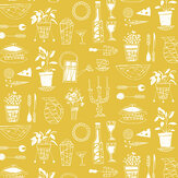Garden Party  Wallpaper - Mustard - by Mini Moderns