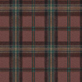 Berwick Wallpaper - Red / Teal - by Carl Robinson